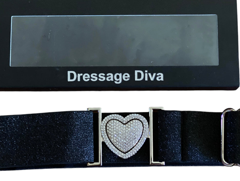 Elastic stretch Belt with Diamonte heart clip